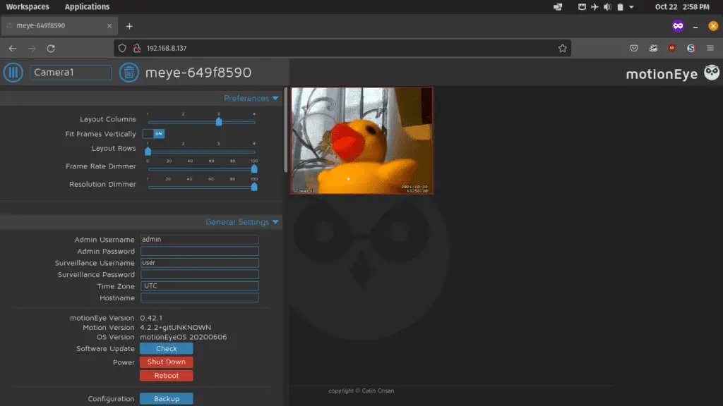 Quick and Dirty CCTV with Raspberry Pi, MotionEyeOS + Webcam 38 motioneyeos 8