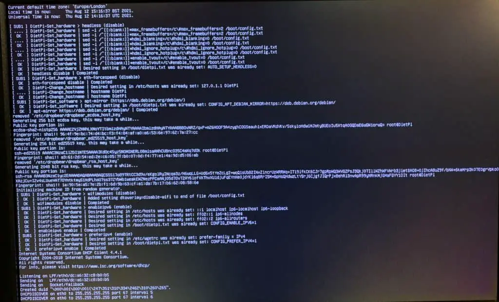 DietPi - A lightweight Raspberry Pi OS Alternative 13 DietPi first boot - don't worry, this is normal.