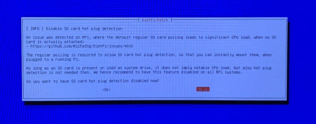 DietPi - A lightweight Raspberry Pi OS Alternative 17 DietPi will ask you about some performance tweaks. I left things at their default values.