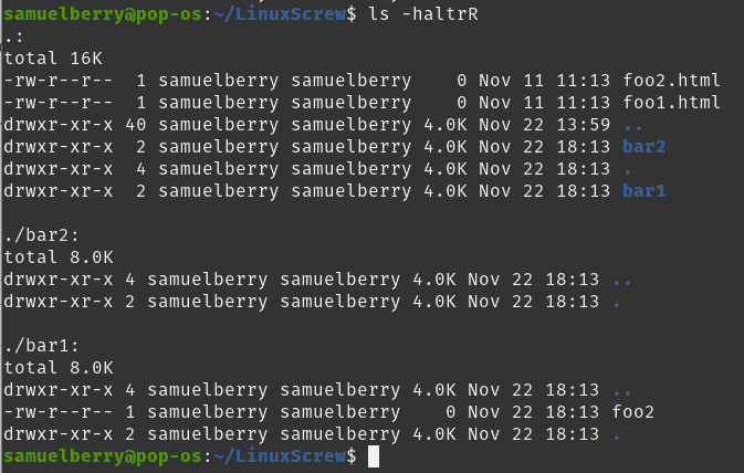 ls Command in Linux to List Files and Directories 10 ls -HaltrR output