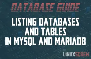 mysql mariadb list databases tables
