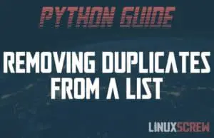 Python remove duplicates from list