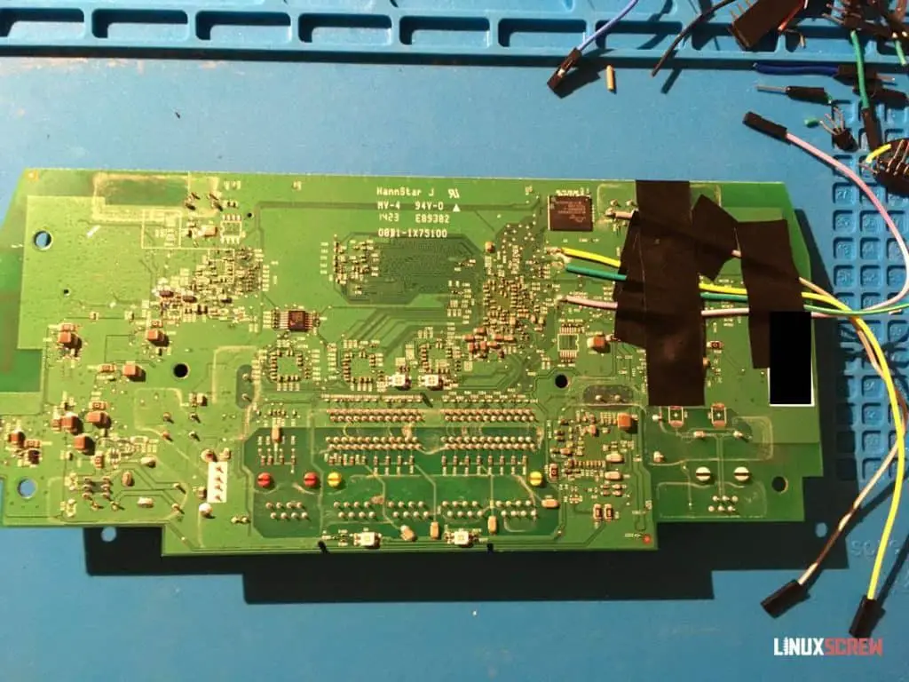Installing OpenWrt on a BT HomeHub 5 (or Plusnet Hub One), Full Instructions 8 Serial port wires soldered to circuit board
