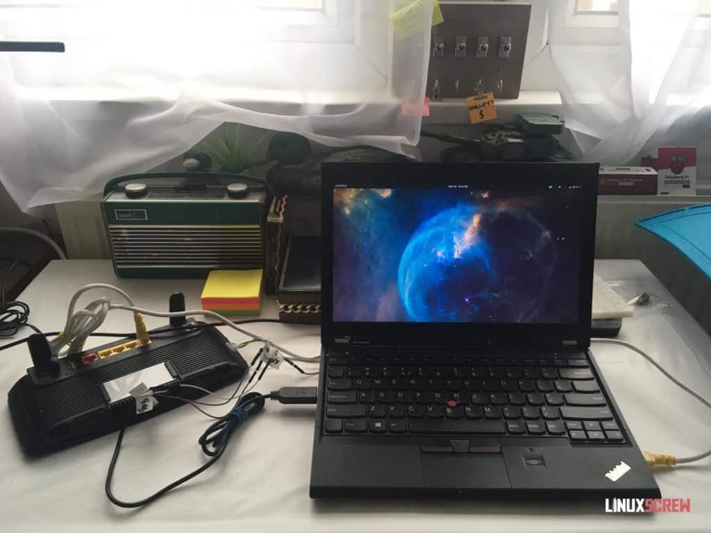 Installing OpenWrt on a BT HomeHub 5 (or Plusnet Hub One), Full Instructions 16 Connected to laptop
