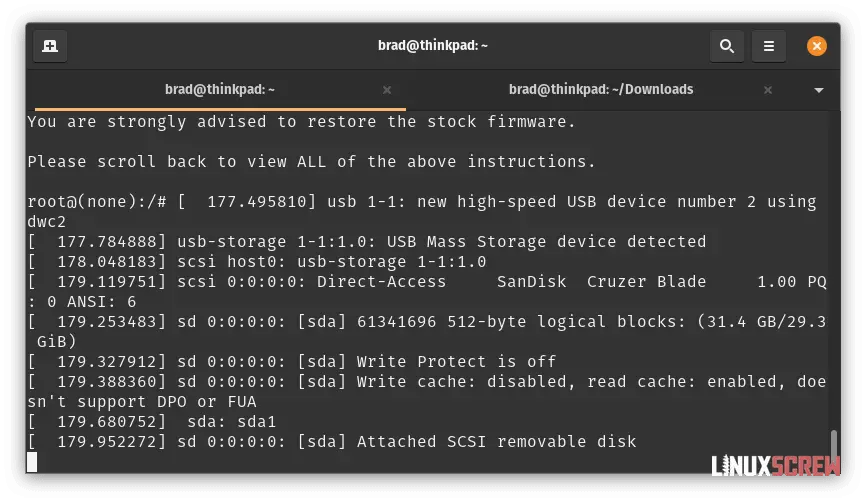 Installing OpenWrt on a BT HomeHub 5 (or Plusnet Hub One), Full Instructions 29 USB stick attached