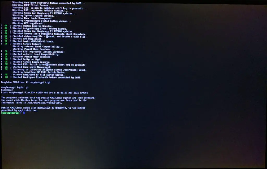Raspberry Pi OS up and running.