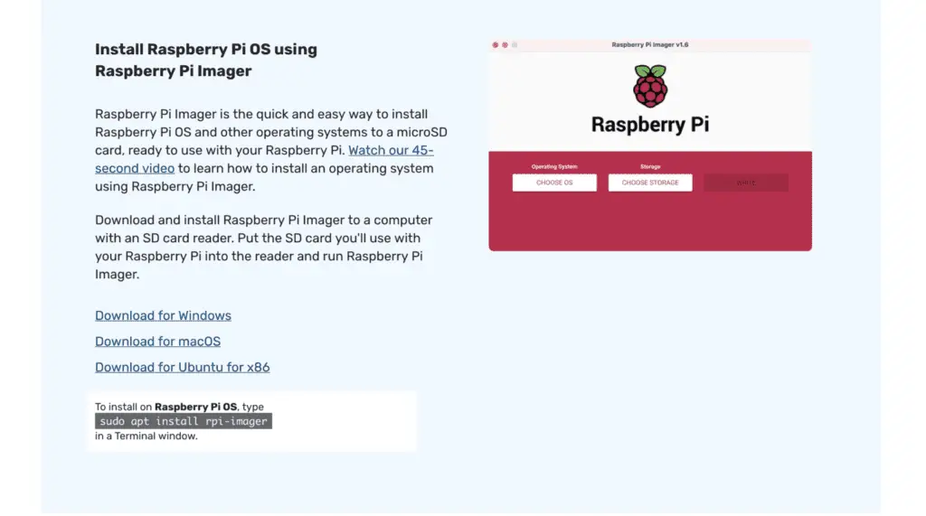 Download the Raspberry Pi Imager