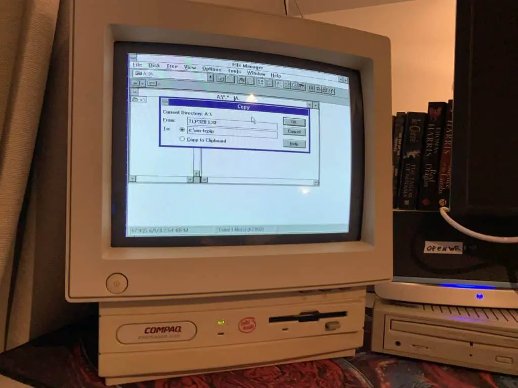 Browsing the Internet on a 1993 Windows 3.11 All-In-One PC 2 Extract TCP/IP for Windows.