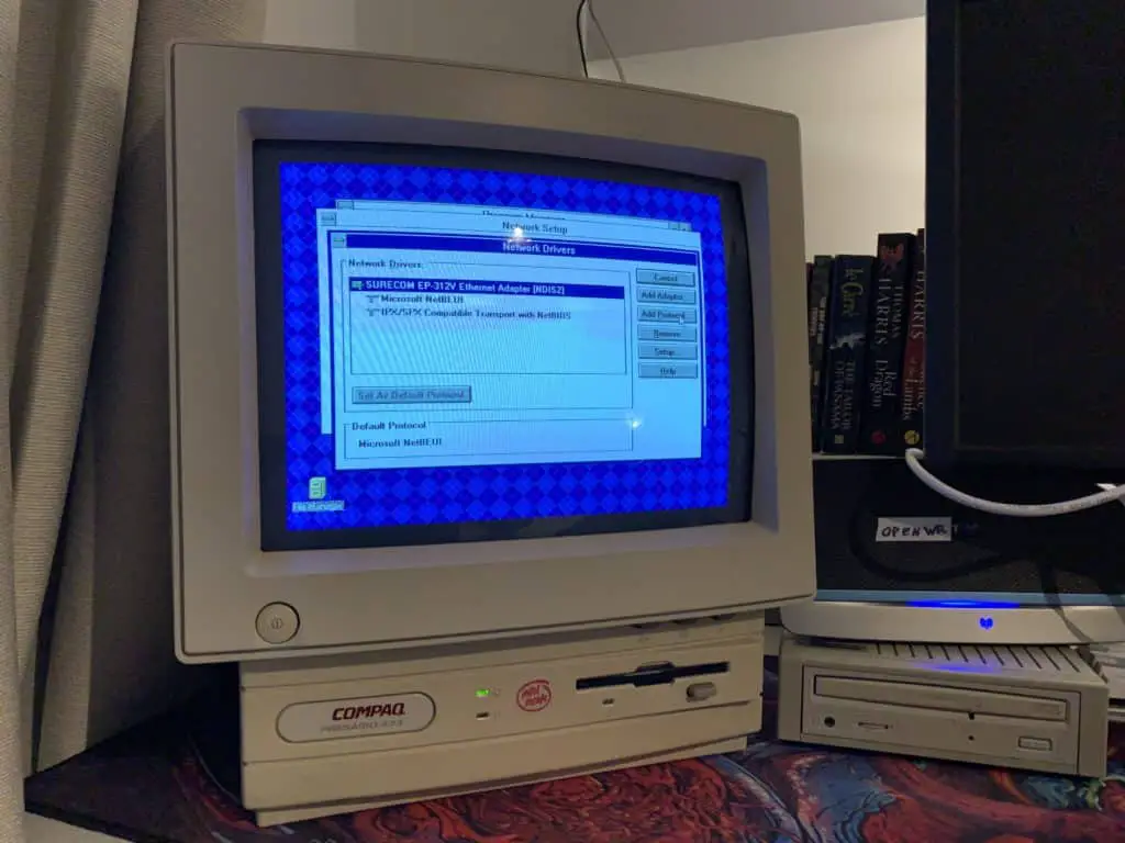 Browsing the Internet on a 1993 Windows 3.11 All-In-One PC 6 Add a new protocol.