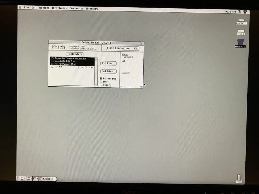Browsing the Internet on a 1989 Macintosh II with a Web Rendering Proxy 14 Selecting files for download