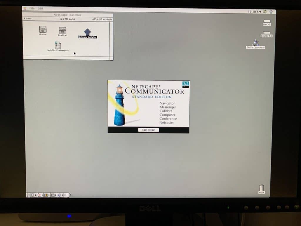 Browsing the Internet on a 1989 Macintosh II with a Web Rendering Proxy 17 The Netscape Communicator Installer
