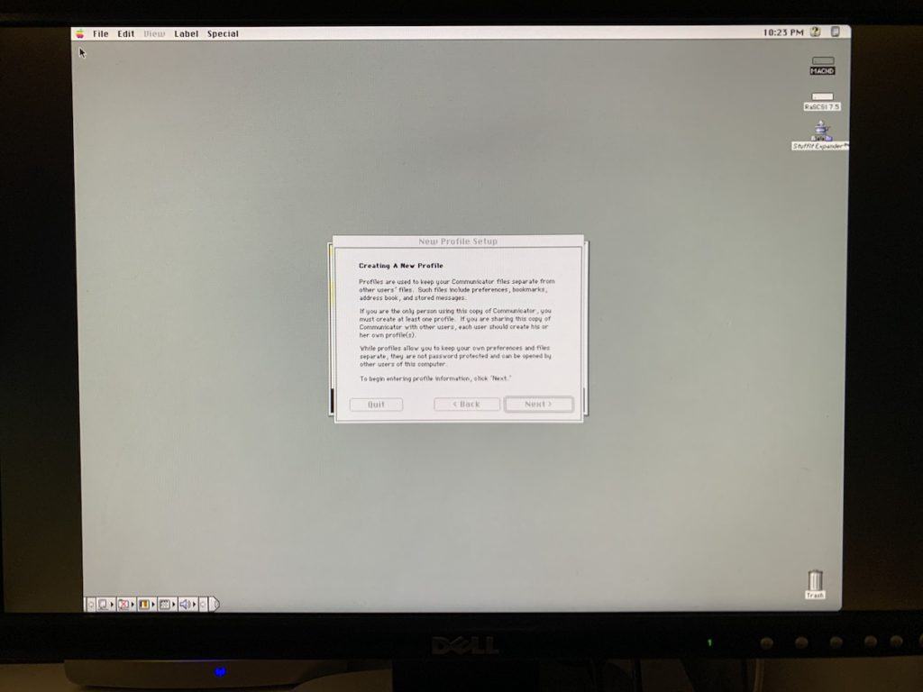 Browsing the Internet on a 1989 Macintosh II with a Web Rendering Proxy 22 The Netscape configuration screen