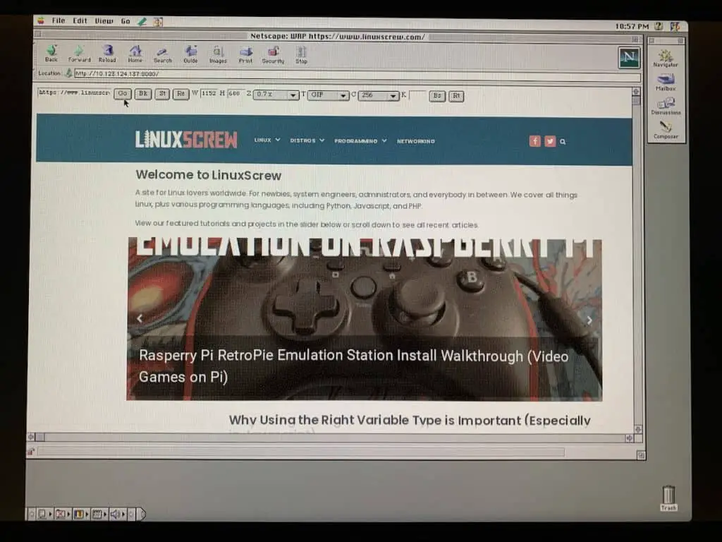 Browsing the Internet on a 1989 Macintosh II with a Web Rendering Proxy 31 Browsing the internet in 2022 on a 1989 Macintosh IICI