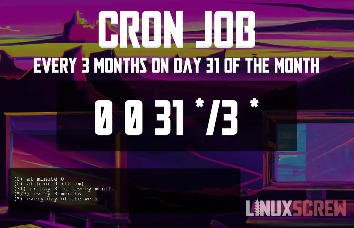 Cron Job Every 3 Months On Day 31 Of The Month (Crontab)